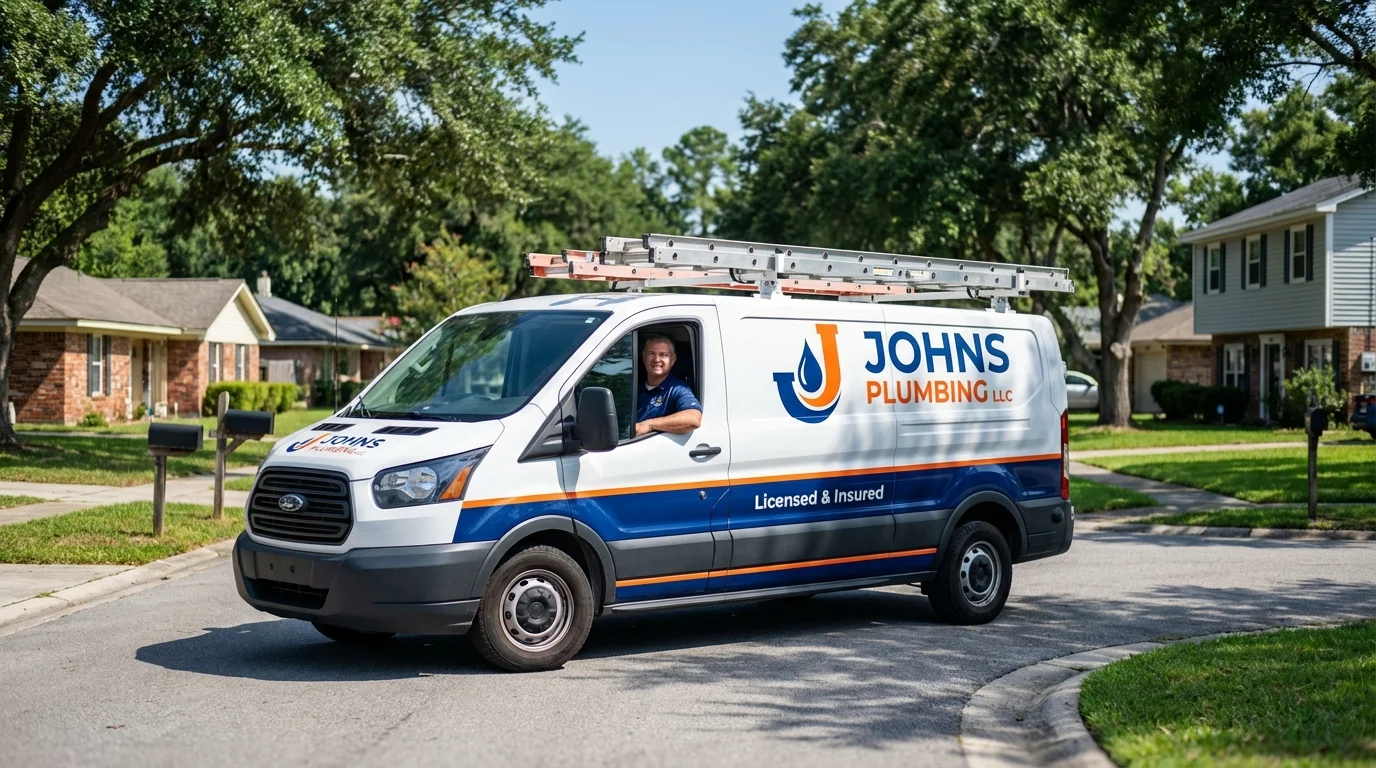 Johns Plumbing LLC service van in Blythewood, SC