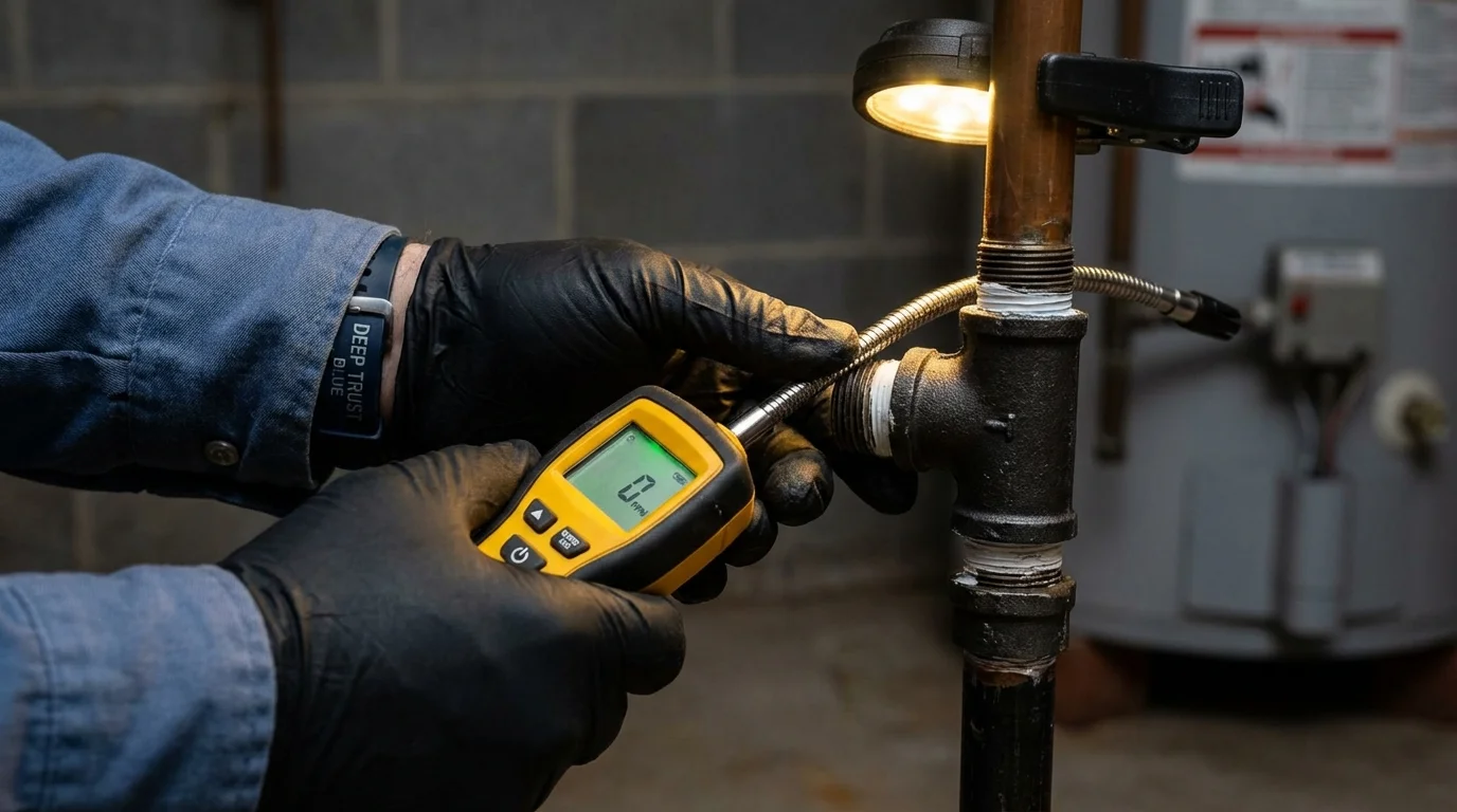 Gas leak detection with electronic sniffer by Johns Plumbing LLC in Blythewood