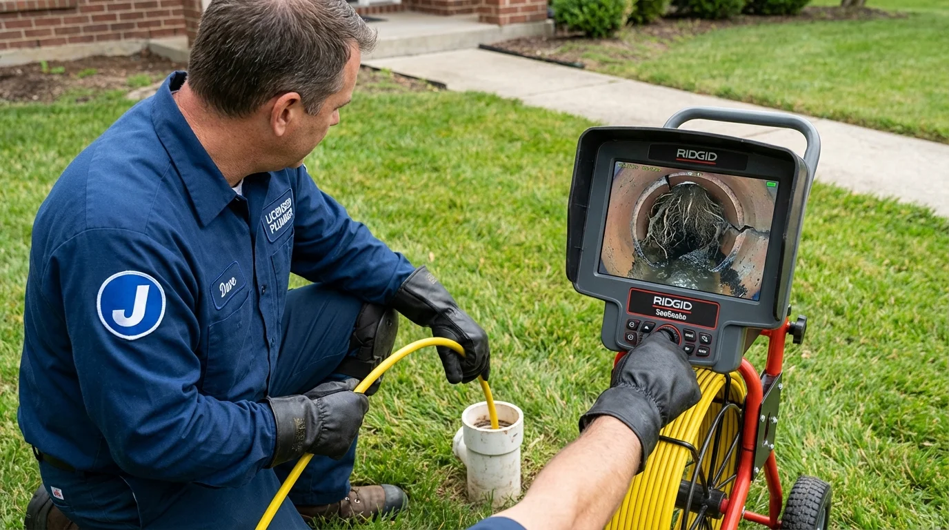 Sewer camera inspection being performed by Johns Plumbing LLC in Blythewood